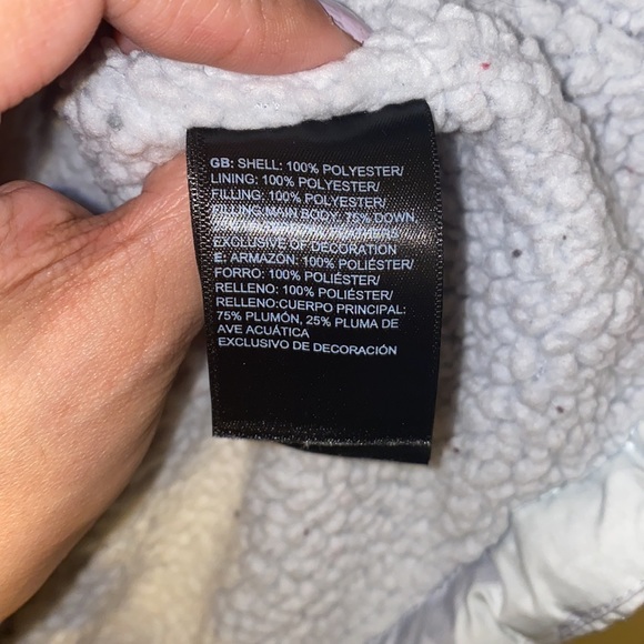 XL North Face Winter Sherpa Zip Up Jacket (White Camo) - Picture 8 of 8